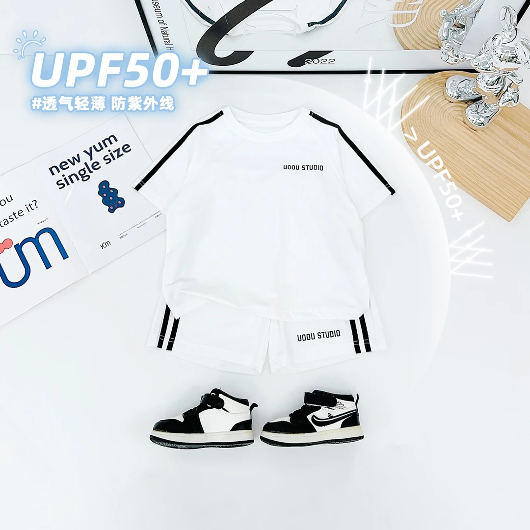 儿童套装夏季2025男童短袖两件套宽松宝宝BDX25210-1悠悠童话童装