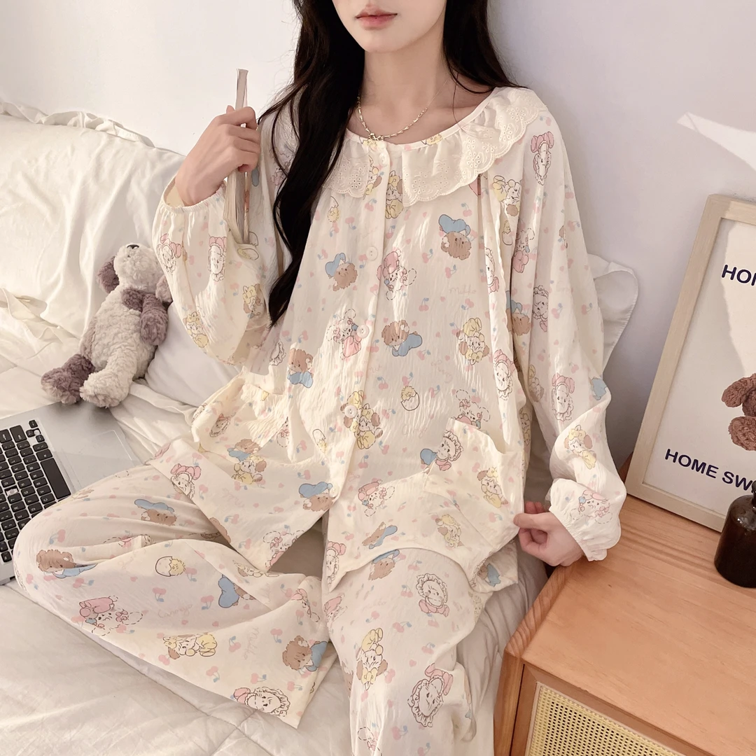 夏季薄款带胸垫云朵棉月子服产后孕期孕妇产妇哺乳睡衣透气