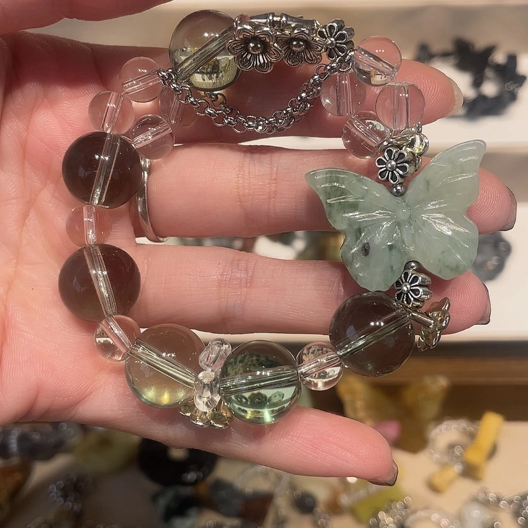 蛇纹石玉合金颈饰