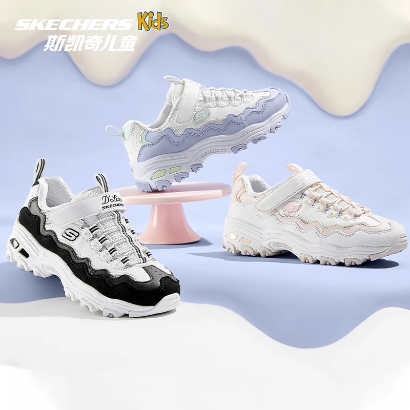 Skechers斯凯奇老爹鞋时尚魔术贴休闲鞋百搭熊猫鞋运动鞋319028L