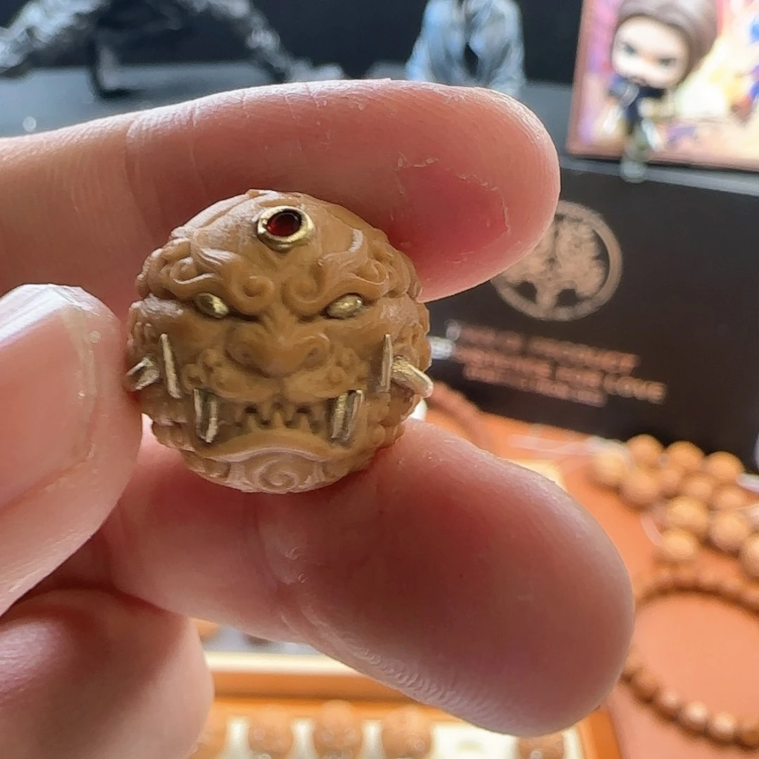 猴头核桃吊坠大****店万福唐狮18➕银管