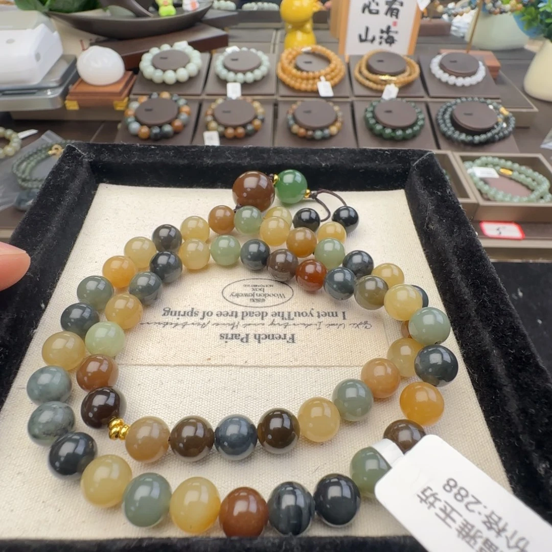 和田玉未镶嵌手链卡8楼兰女神链，32