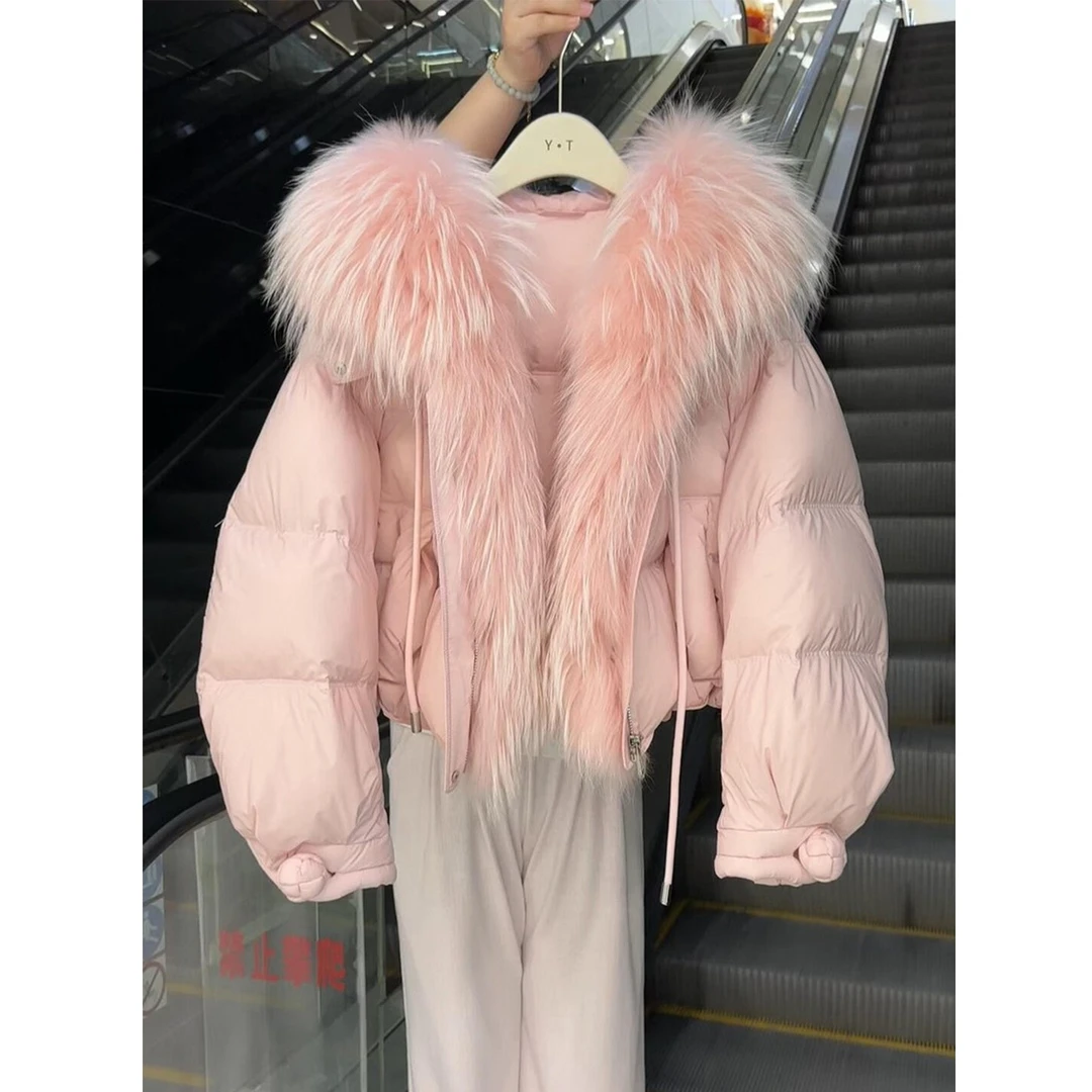 2025冬季新款大毛领保暖加厚羽绒服外套女巨好看衣连帽派克服
