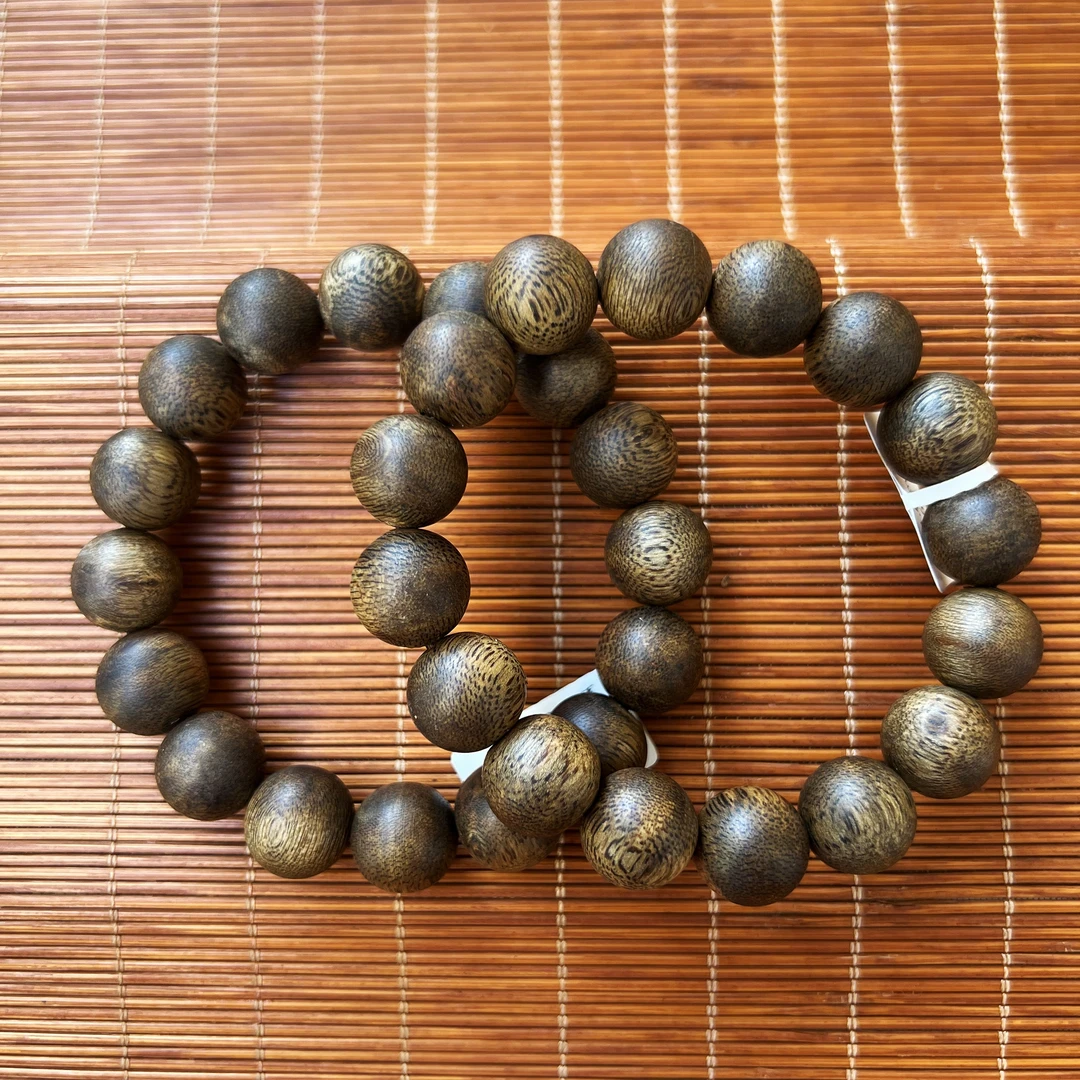 竹露【聚香阁】奇楠沉香绿奇楠圆珠单圈1.4-16g 多样性发一