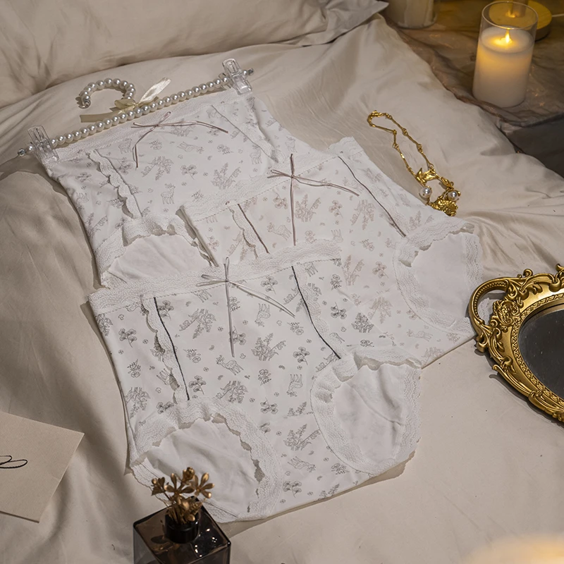 语萱娜【80-180斤】大码内裤女性感时尚三角裤3条AX563