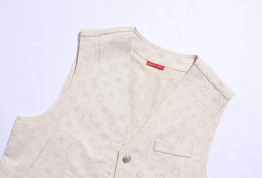 [金玉满堂]夏季新款中高腰A字女士牛仔马甲显瘦时尚百搭中式马甲