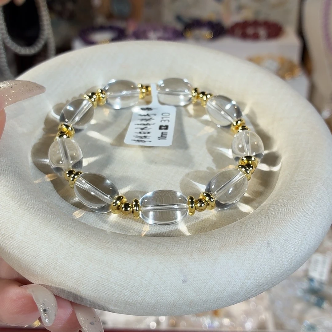 手链水晶未镶嵌净体白水桶珠设计款10+