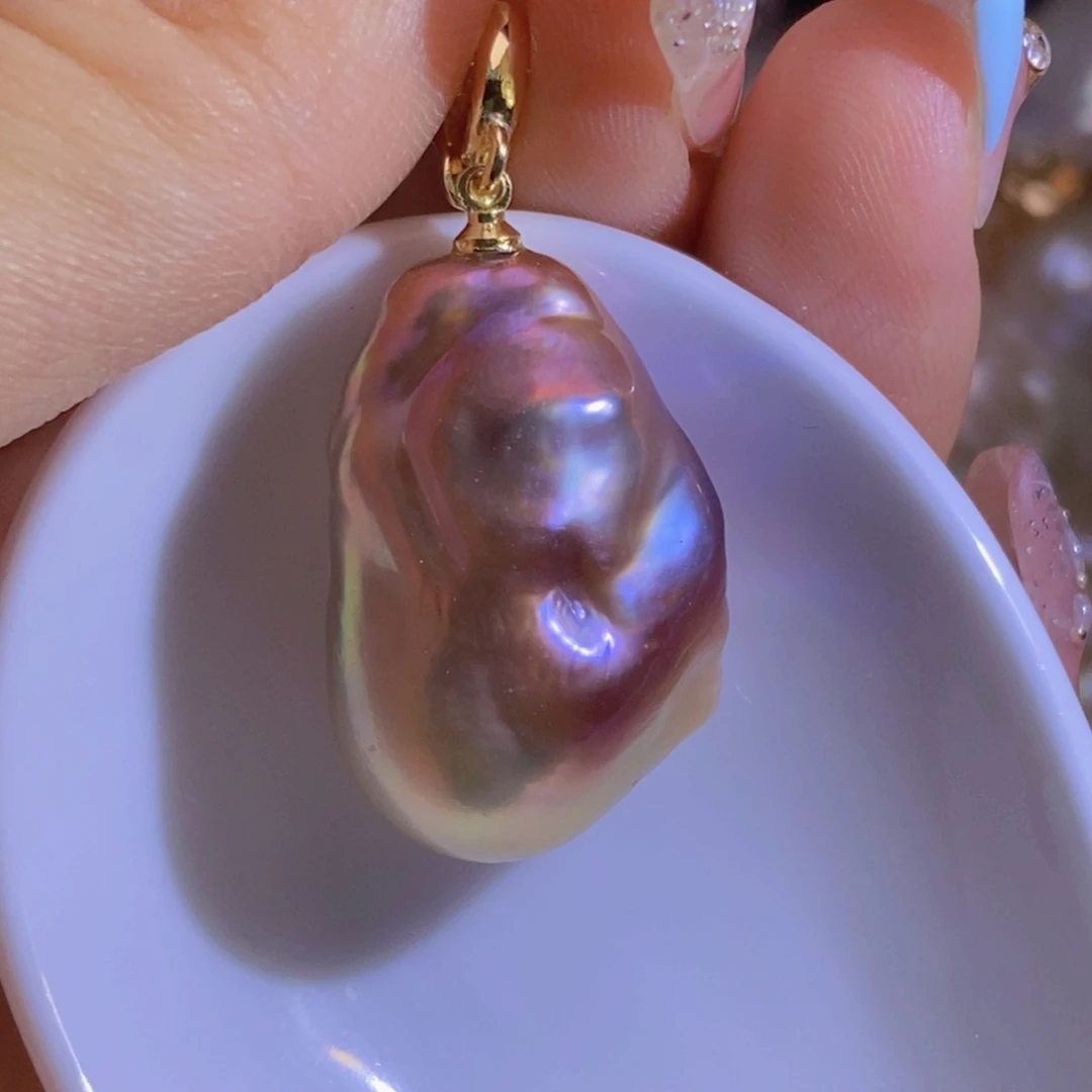 银S925镶嵌淡水珍珠天然淡水珍珠无染色无优化