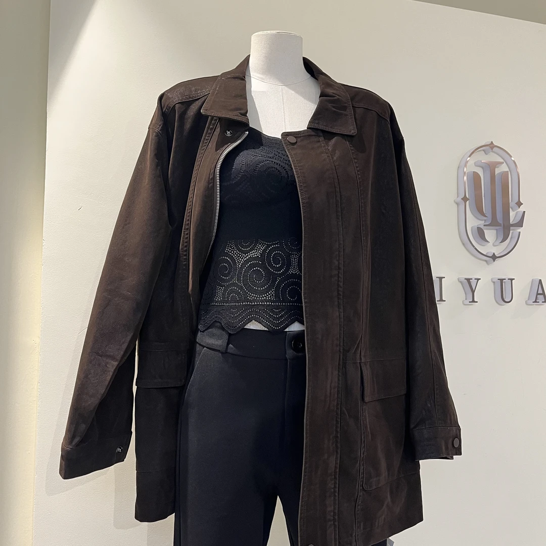 李园家1号店-9552-欧货翻领皮外套