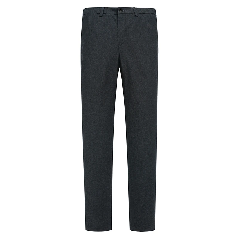 AB1240邦纳春秋厚度男式休闲裤 棉中腰修身商务休闲长裤 黑灰微弹