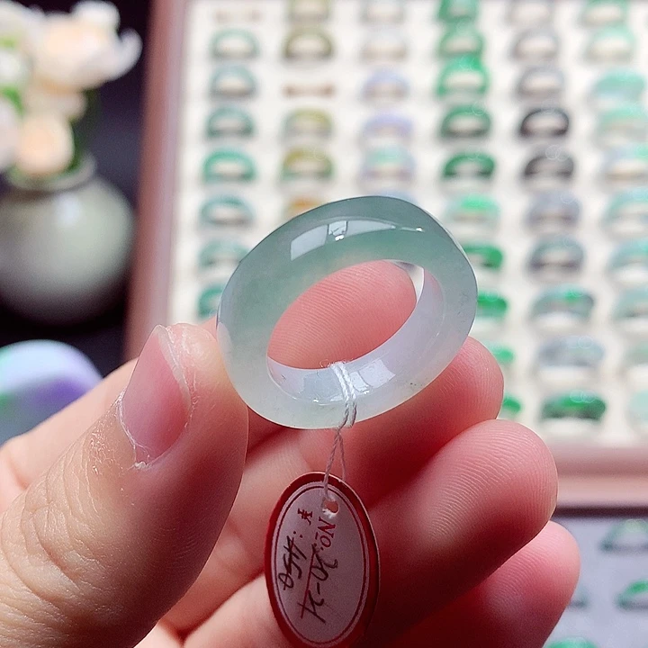 翡翠未镶嵌戒指20-21号