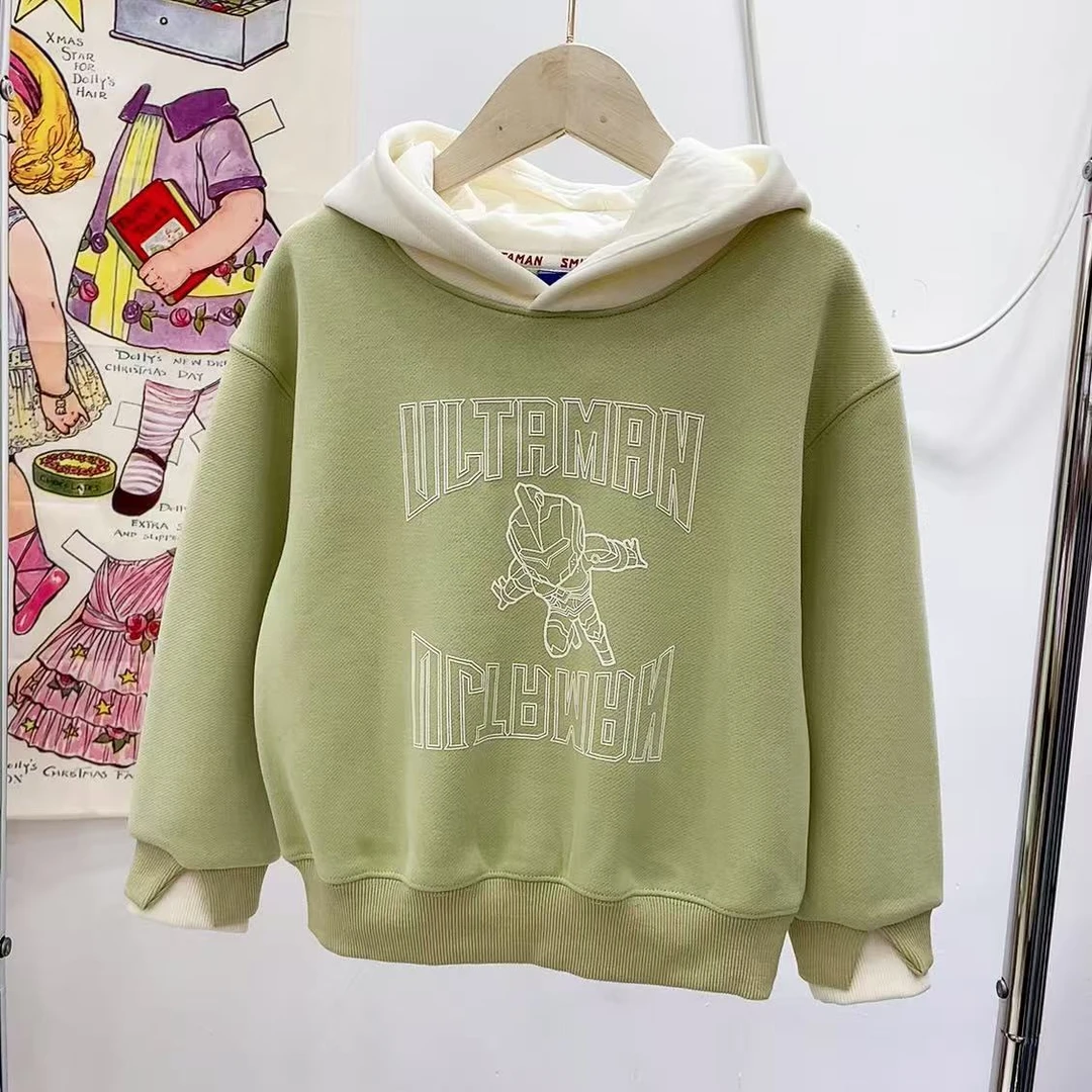 【一体绒】儿童冬季连帽一体绒卫衣3445