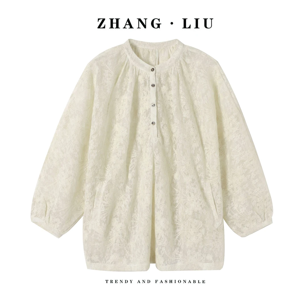 ZHANGLIU/春夏款重工刺绣衬衫上衣春夏款防晒宽松休闲
