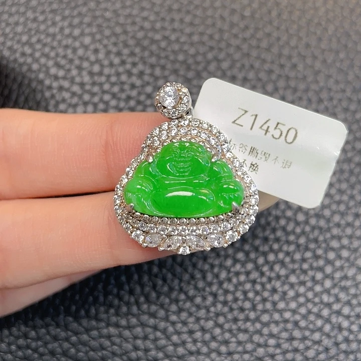 翡翠银S925镶嵌吊坠(不含链)