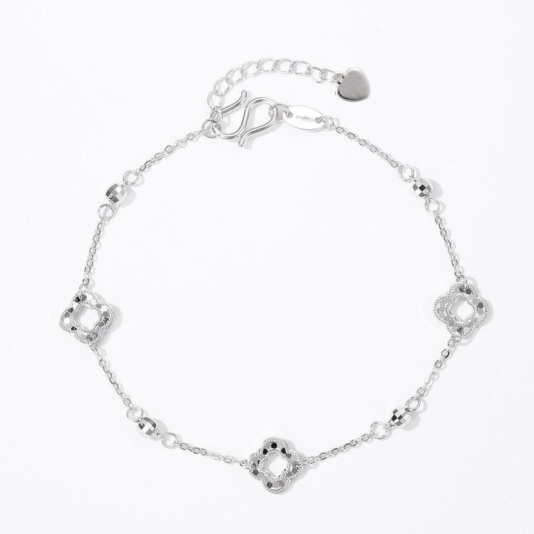 铂星珠宝Pt950龙鳞四叶草三花手链时尚百搭精致轻奢