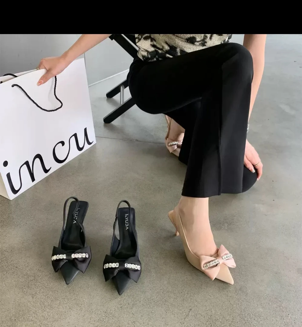 高跟鞋凉鞋时尚夏季细跟半拖尖头气质3018