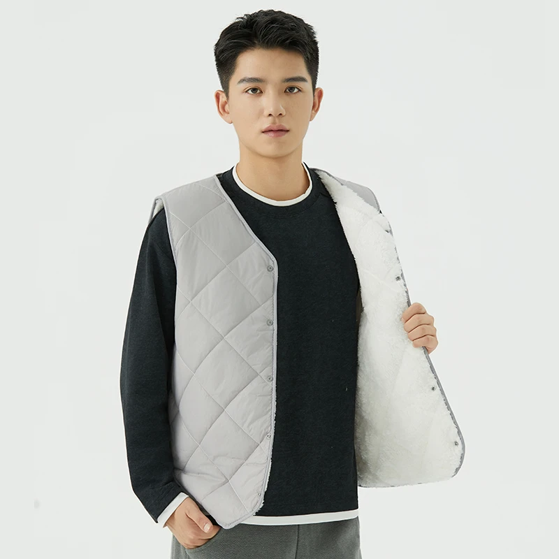 男士加厚保暖马甲加绒防寒内胆保暖背心坎肩青少年学生坎肩中老年