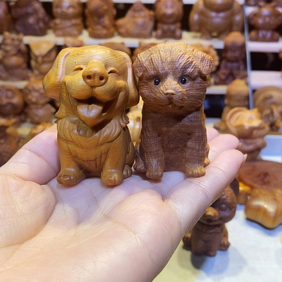 霖***子木崖柏木雕手把件