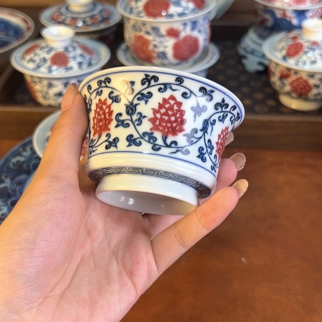 摆件景德镇手工手绘茶器百宝箱