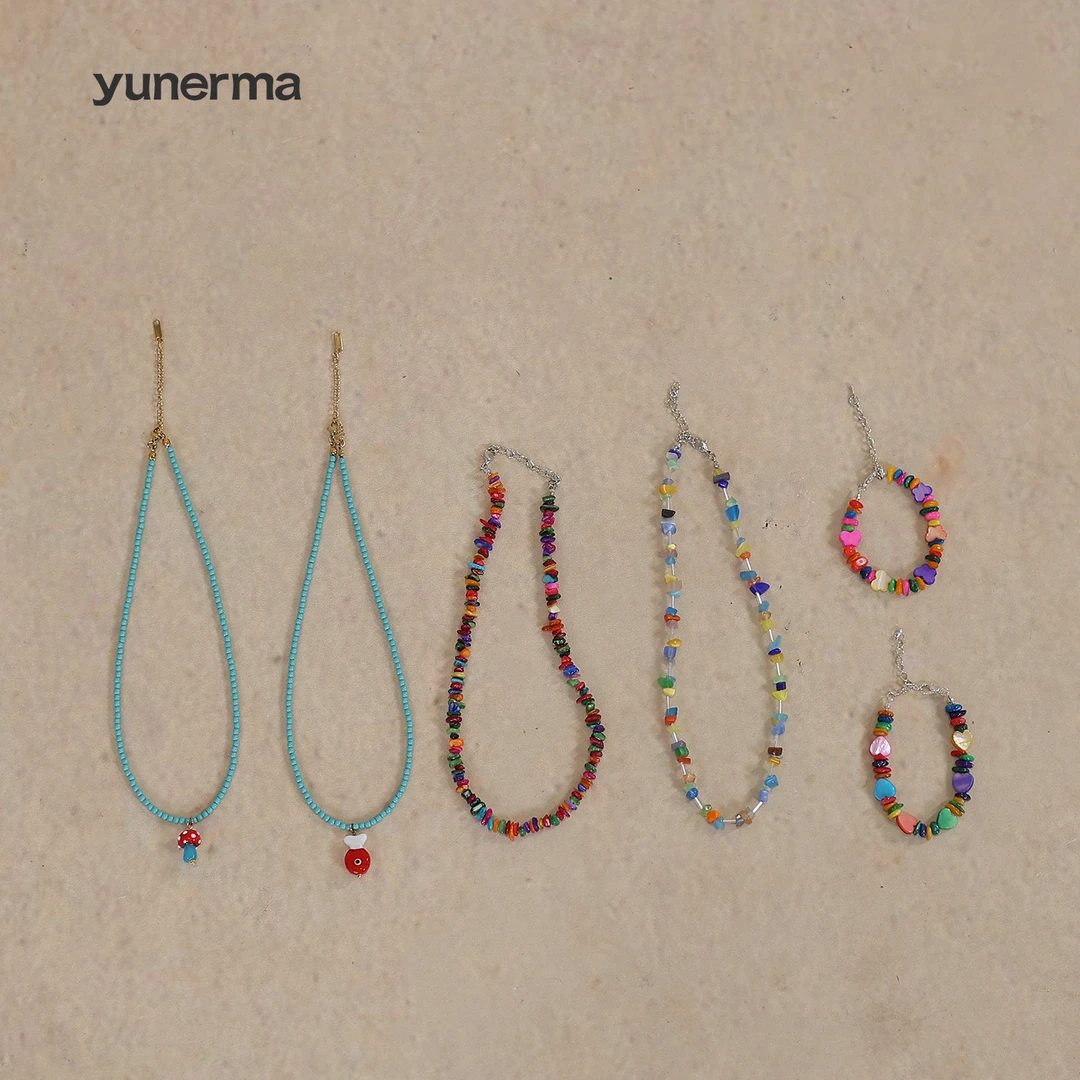 宝宝幼儿园2025春夏可爱马卡龙串珠项链手环女童儿童洋气手链配饰