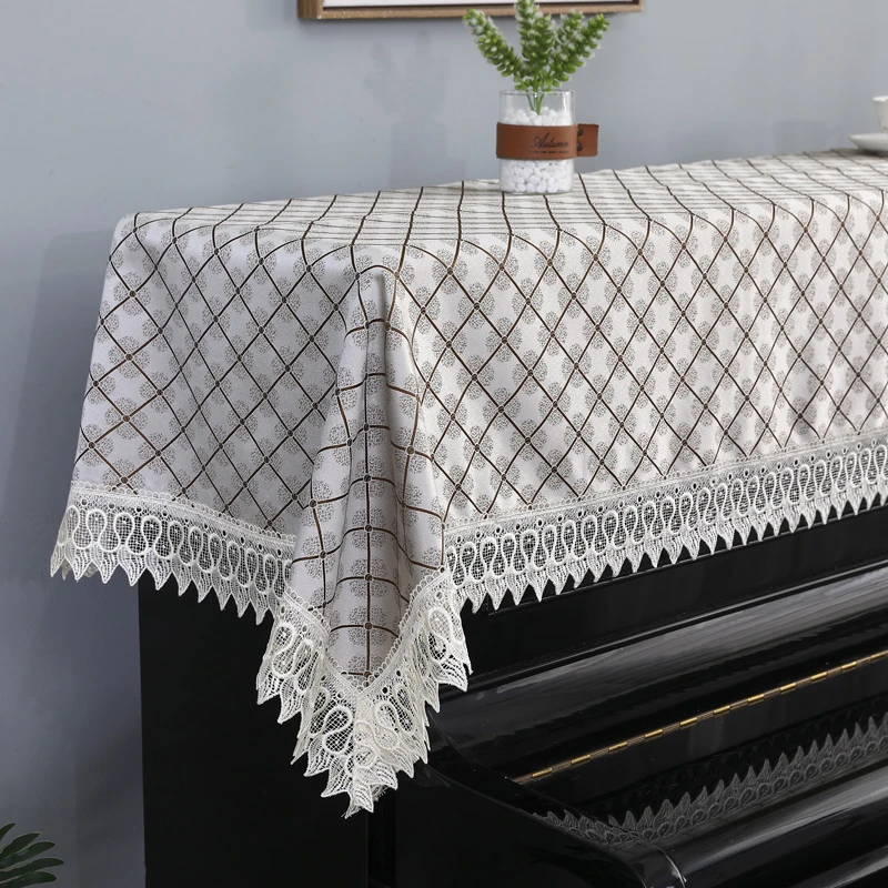欧式钢琴防尘罩蕾丝布艺防尘盖布法式钢琴罩田园风钢琴盖巾防尘罩