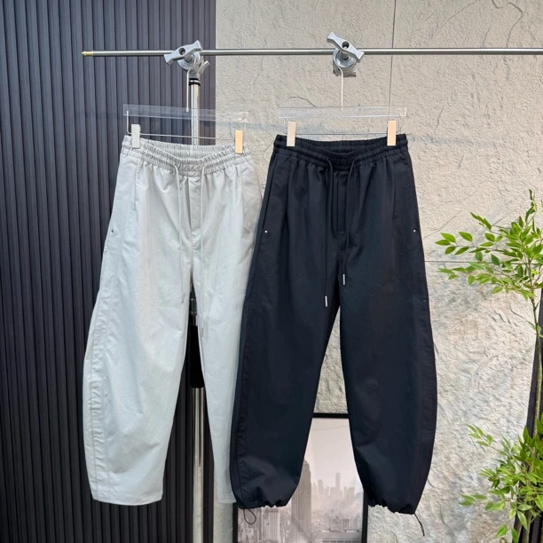 小算盘潮牌轻奢高端定制水洗面料宽松百搭直筒弯刀休闲裤男12349