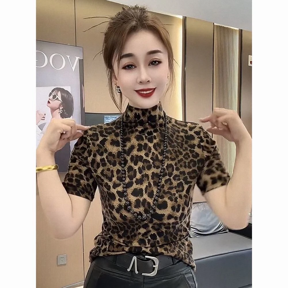 野性豹纹打底衫2053HSFYQ