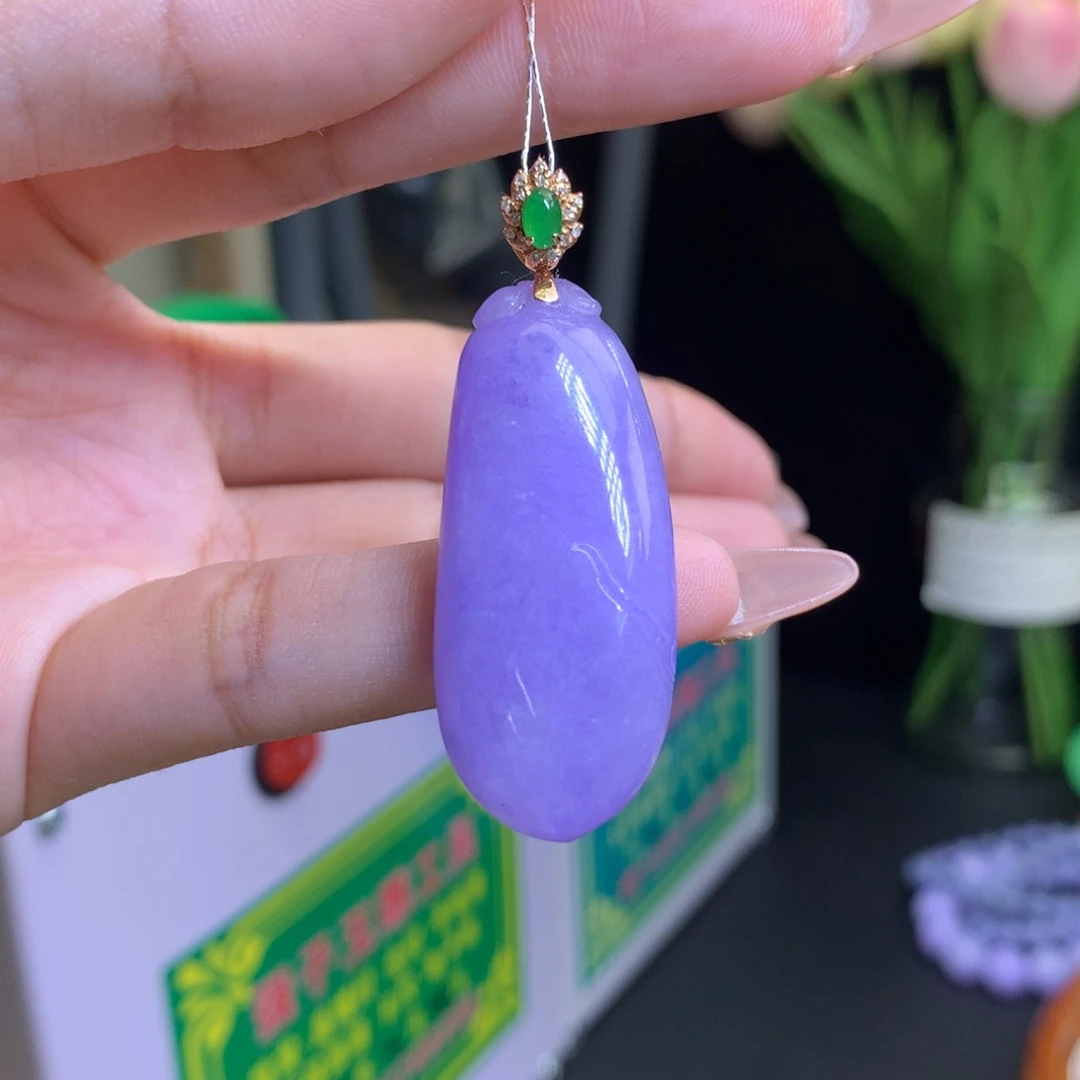 翡翠颈饰18K金镶嵌天然