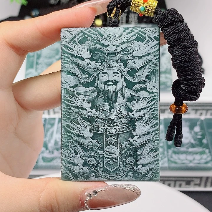 颈饰未镶嵌翡翠九龙财神爷