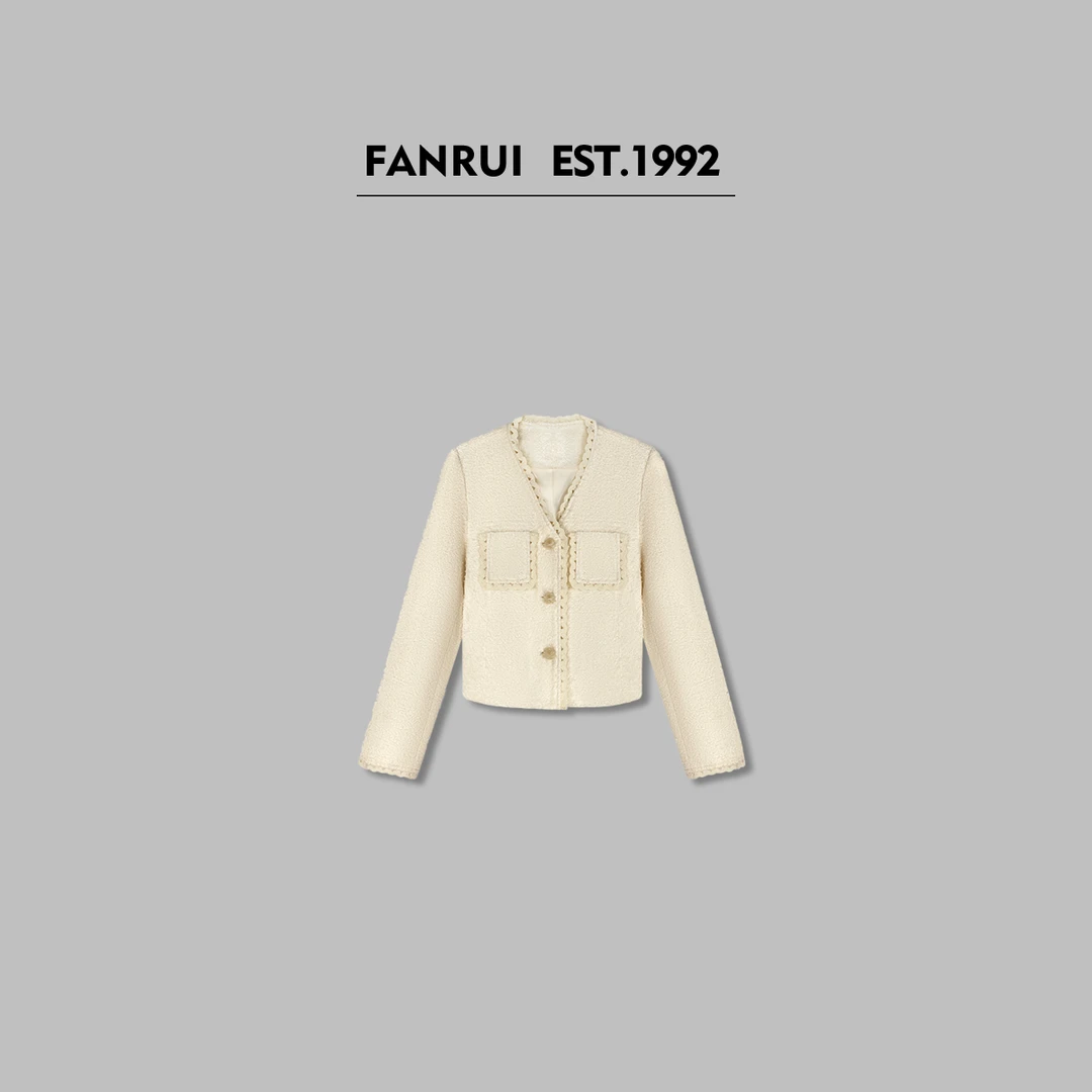 FANRUI/泛芮「春日絮语 」小香风花边气质时尚短款外套女B14707