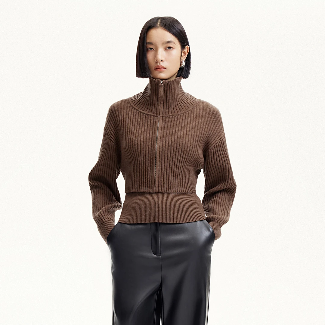 Vero Moda针织衫商场同款含羊毛真两件半高领百搭流光风325113053