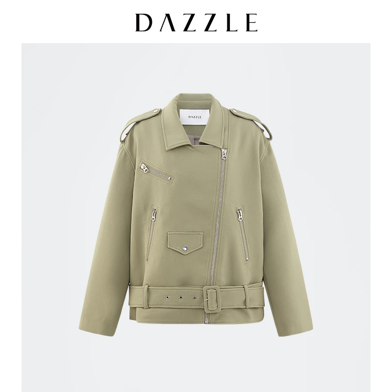 DAZZLE地素甜酷机车风夹克外套上衣2D4F4351P