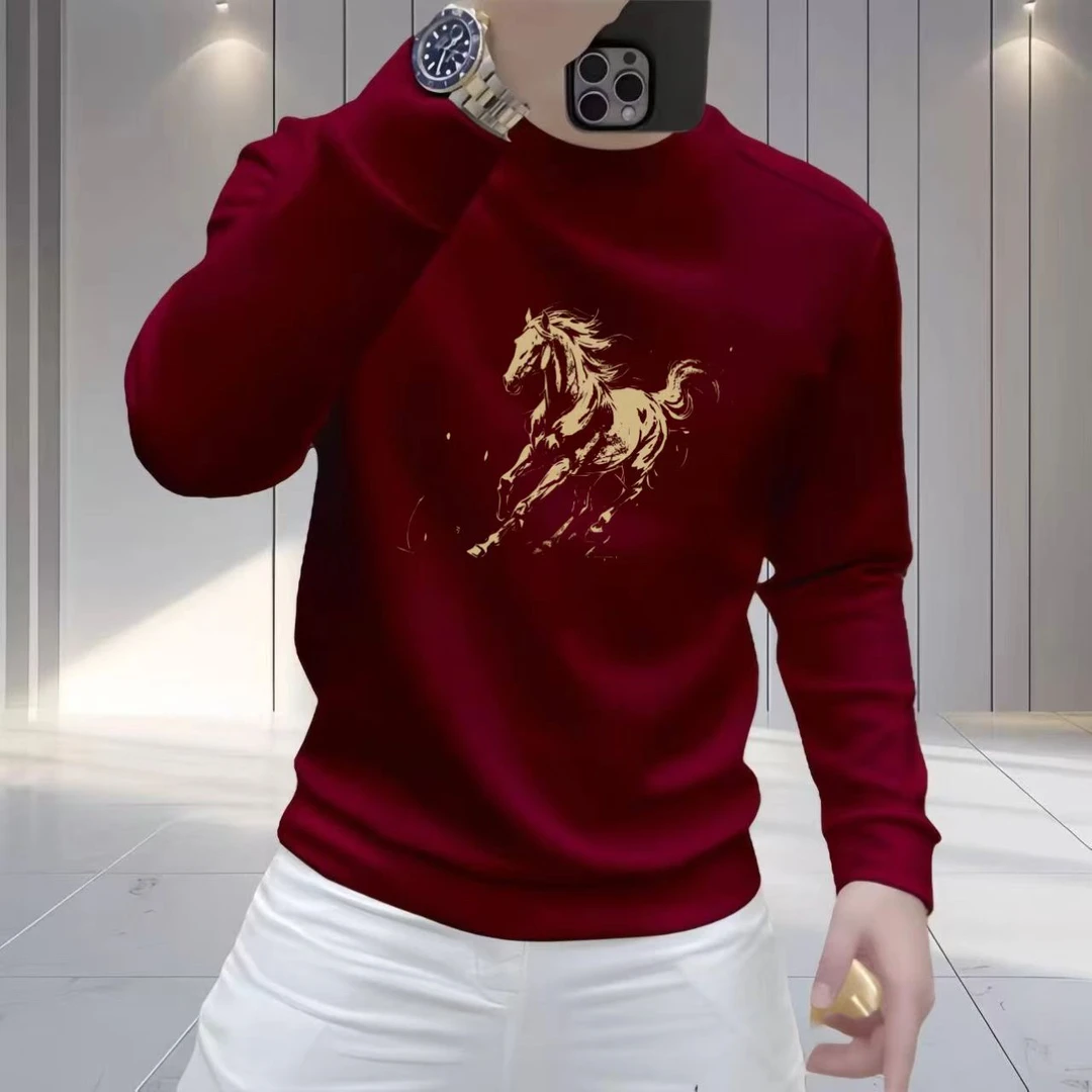 2025秋冬季新款男士重磅保暖卫衣时尚百搭休闲套头圆领长袖卫衣男