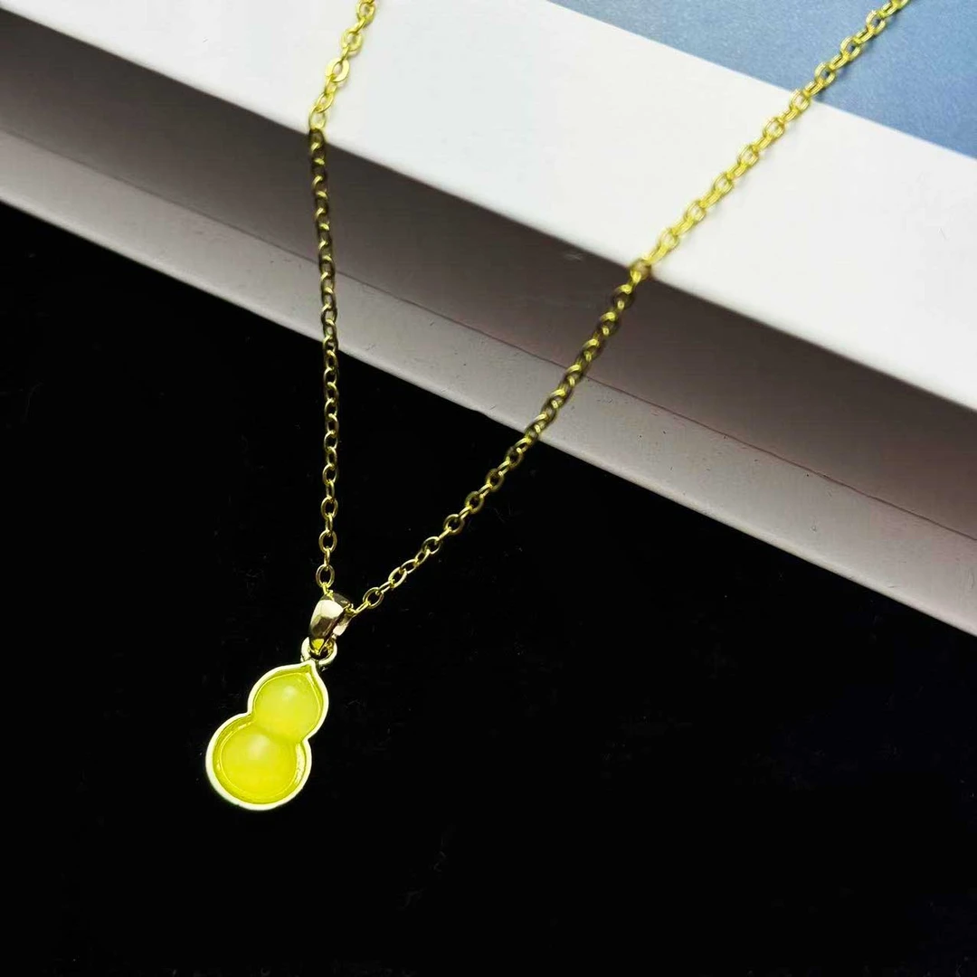 钛钢项链 复古高级感葫芦吊坠项链女小众锁骨链轻奢毛衣链配饰