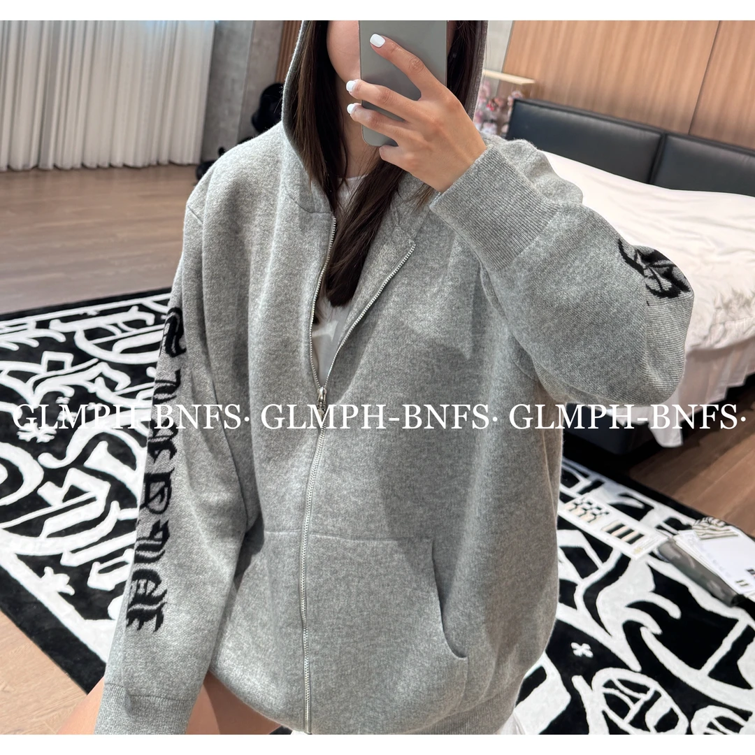 GLMPH-BNFS【克罗羊毛外套】100羊毛连帽刺绣宽松百搭休闲外套-1097