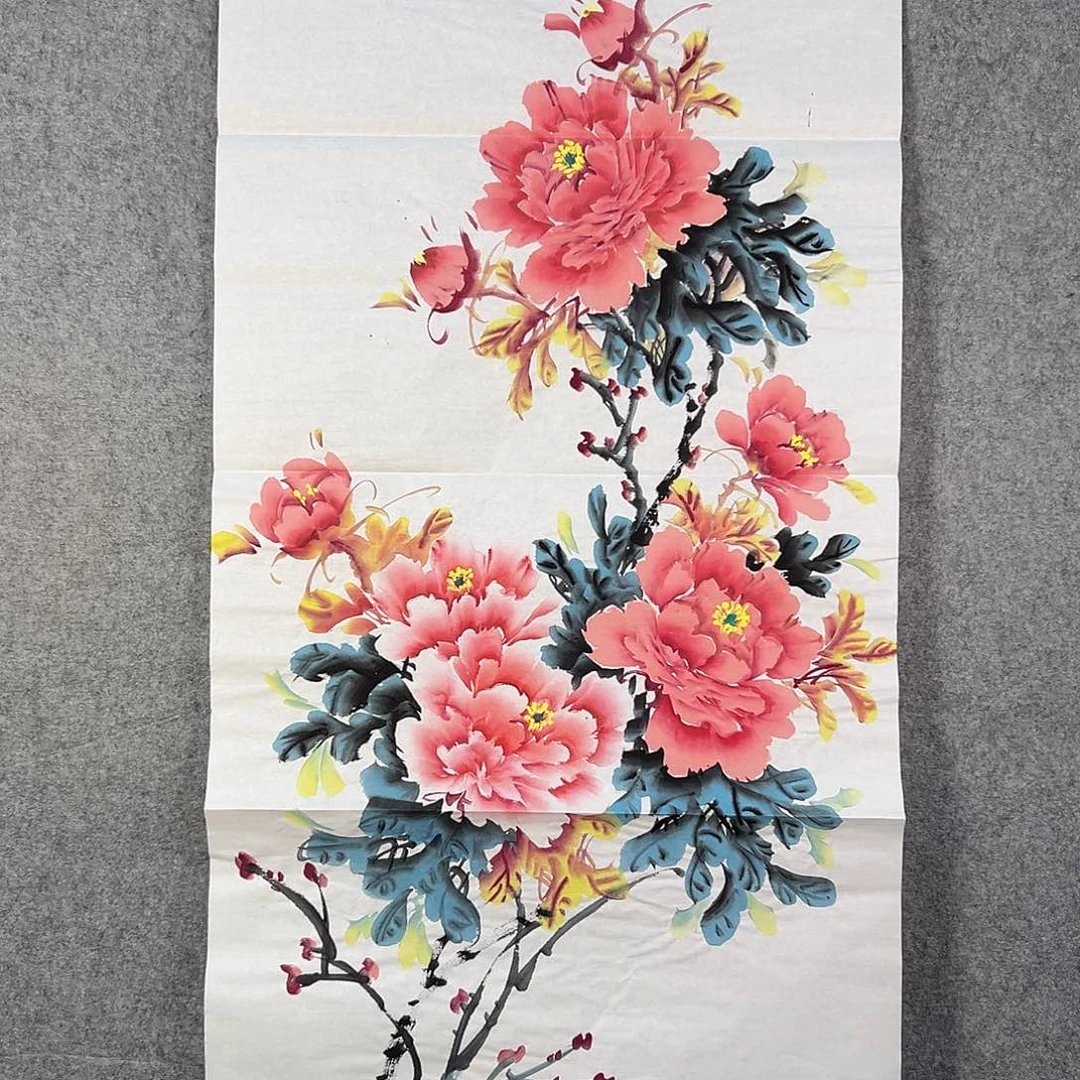 国画112 花鸟和蝴蝶都在等待它