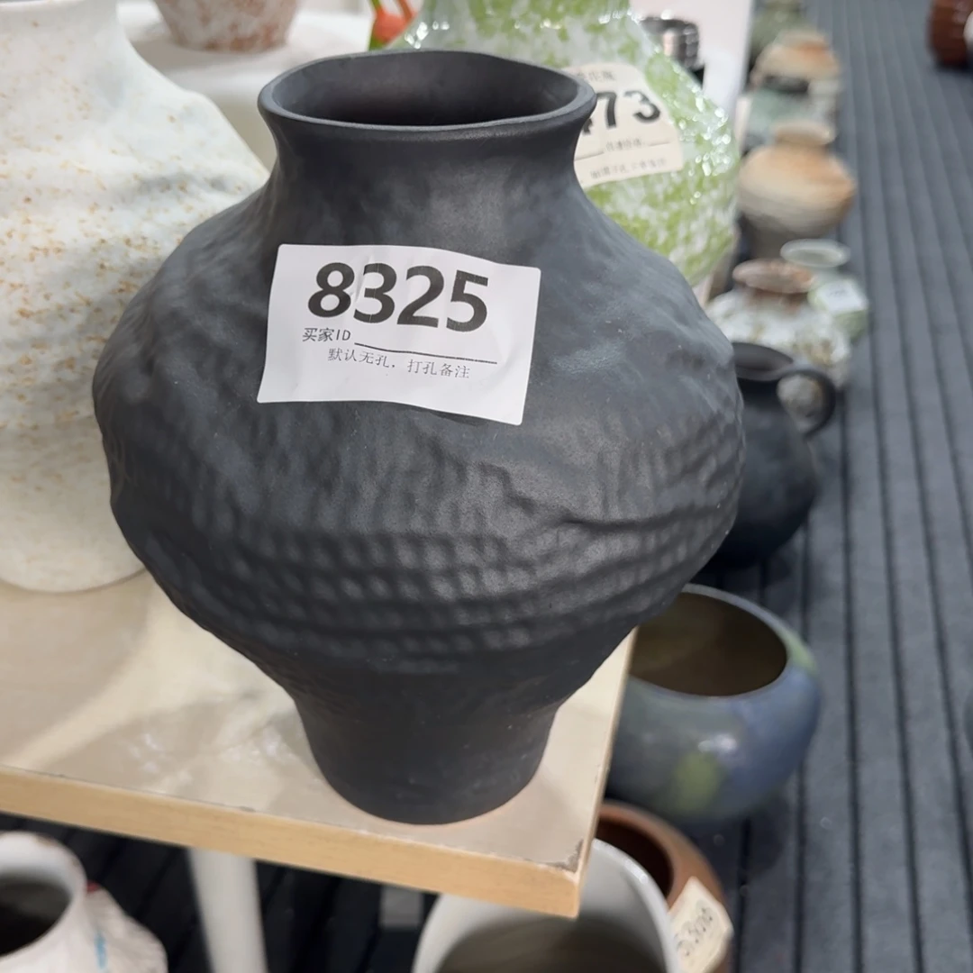 蔷***薇摆件陶景德镇高温花瓶编码8325高28口8默认无孔
