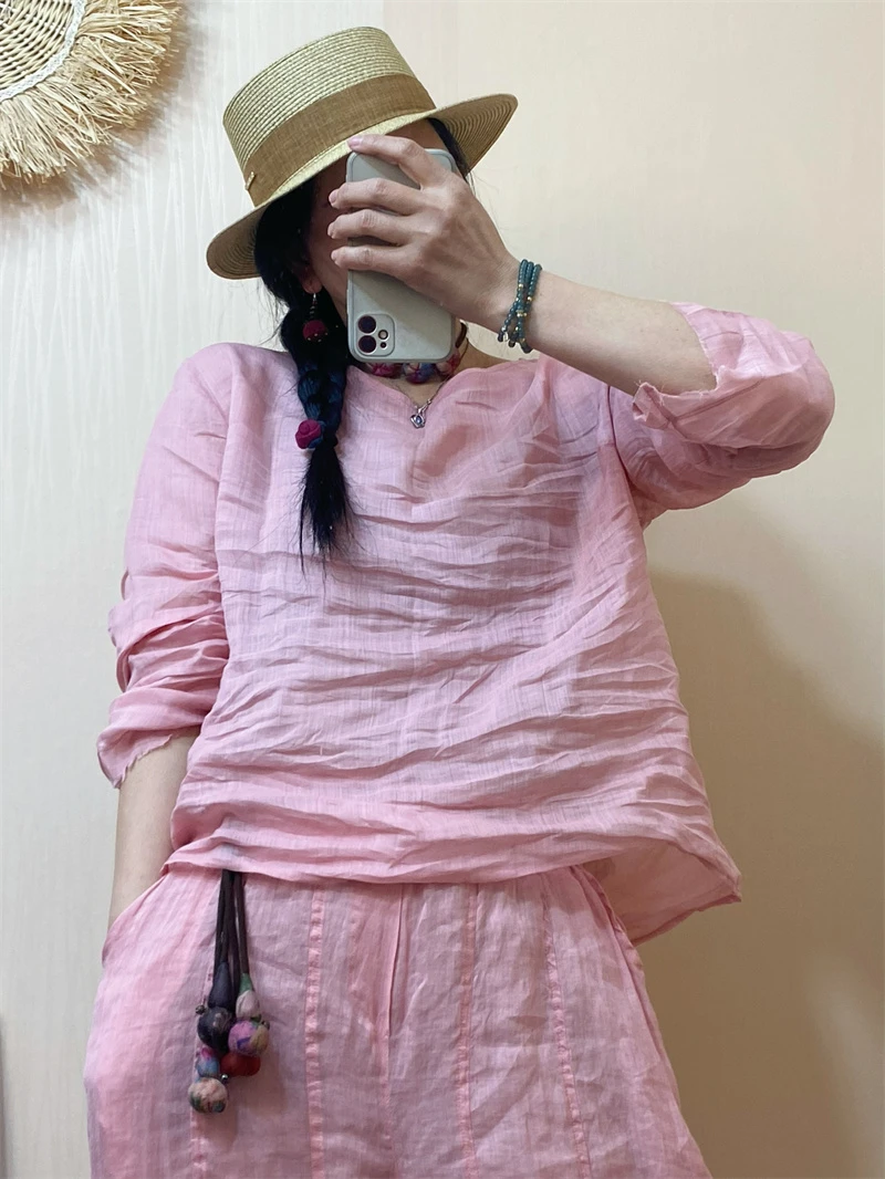 雨梦 孤品苎麻上衣