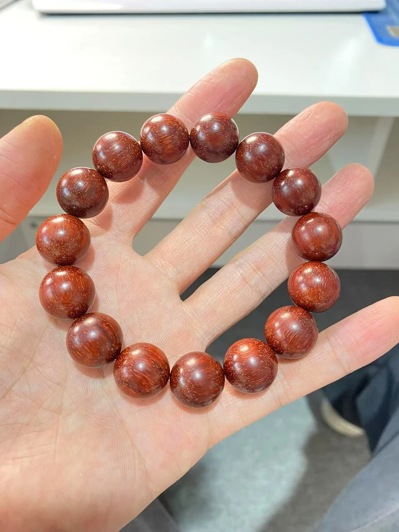 【九韵木语】印度小叶紫檀1.5单圈手工干磨手串 XY12025