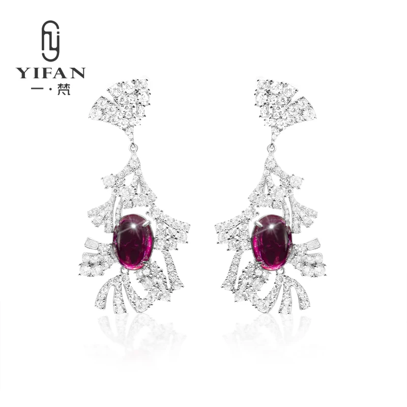 925银合成锆石耳饰 3215-伊甸园花海豪镶时尚气质耳环女款0101