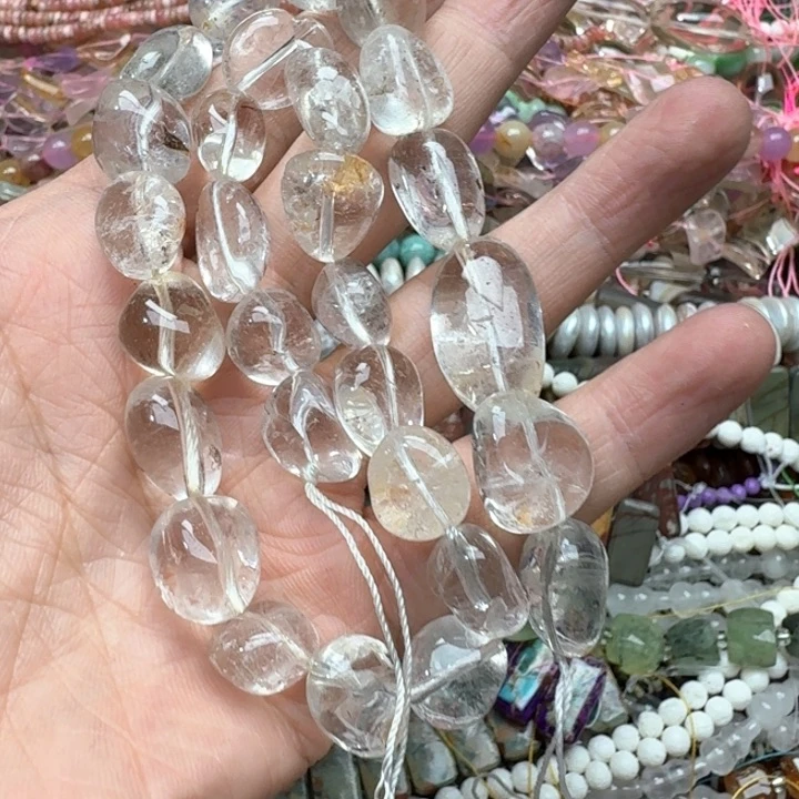 未镶嵌玛瑙/玉髓珠宝半成品一条11mm白水晶