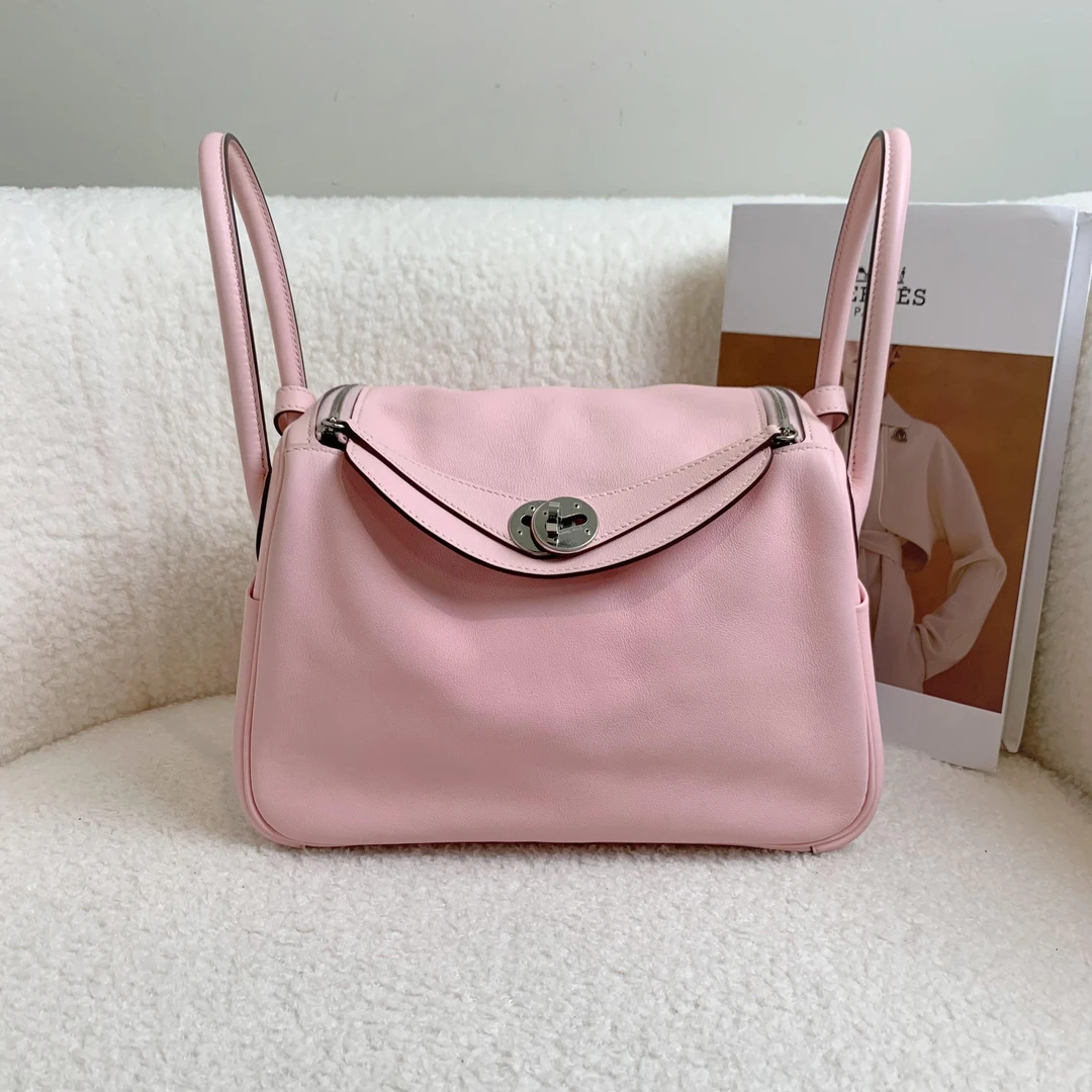 99新 Hermes/爱马仕 壹臻/3Q樱花粉银扣lindy26 x刻 87085010