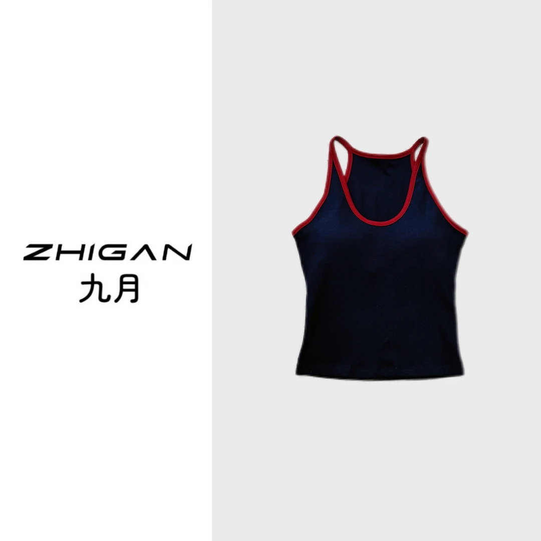 休闲风辣妹欧货纯色净版吊带背心性感魅力百搭小众美背