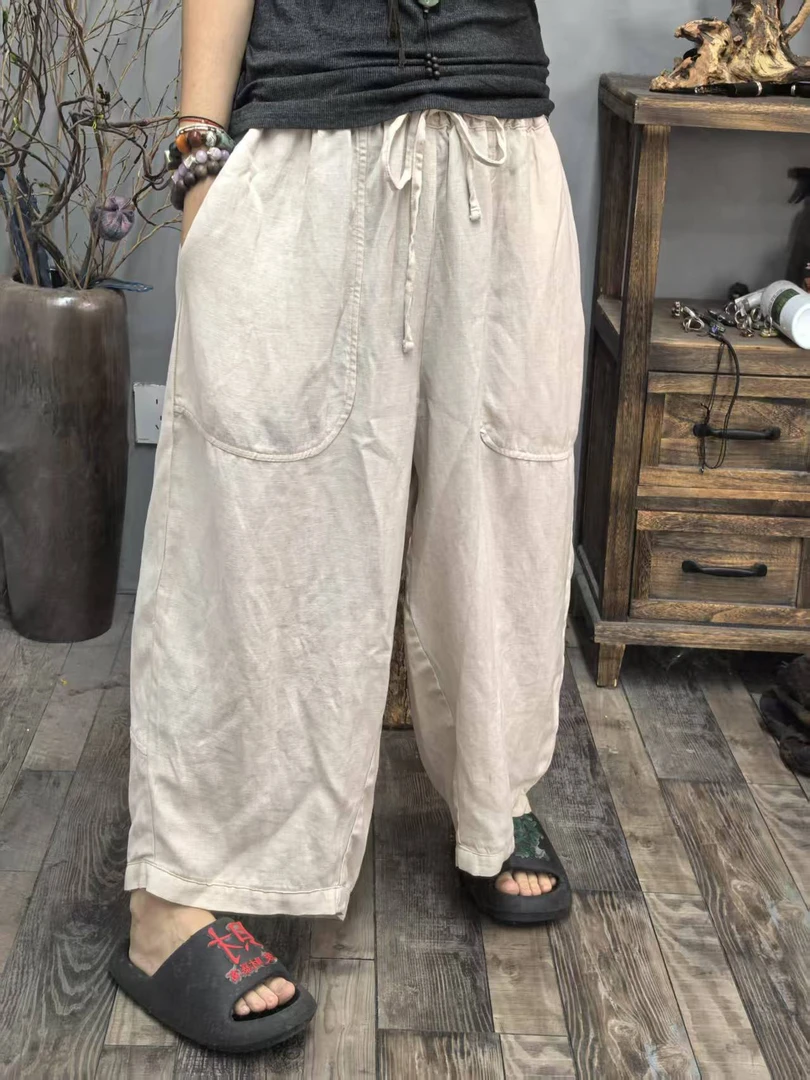 016 夏季新品休闲百搭女士裤子 臀围134长82