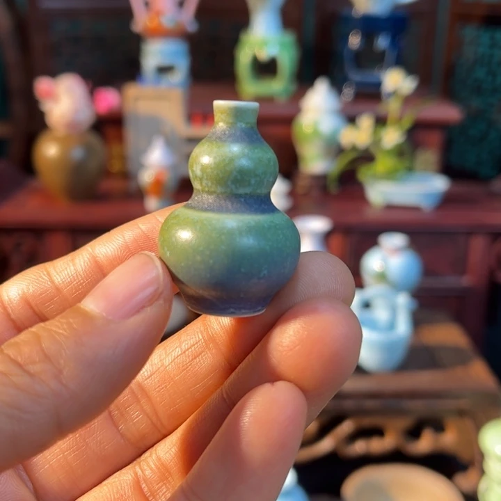 摆件微陶老王迷你花瓶