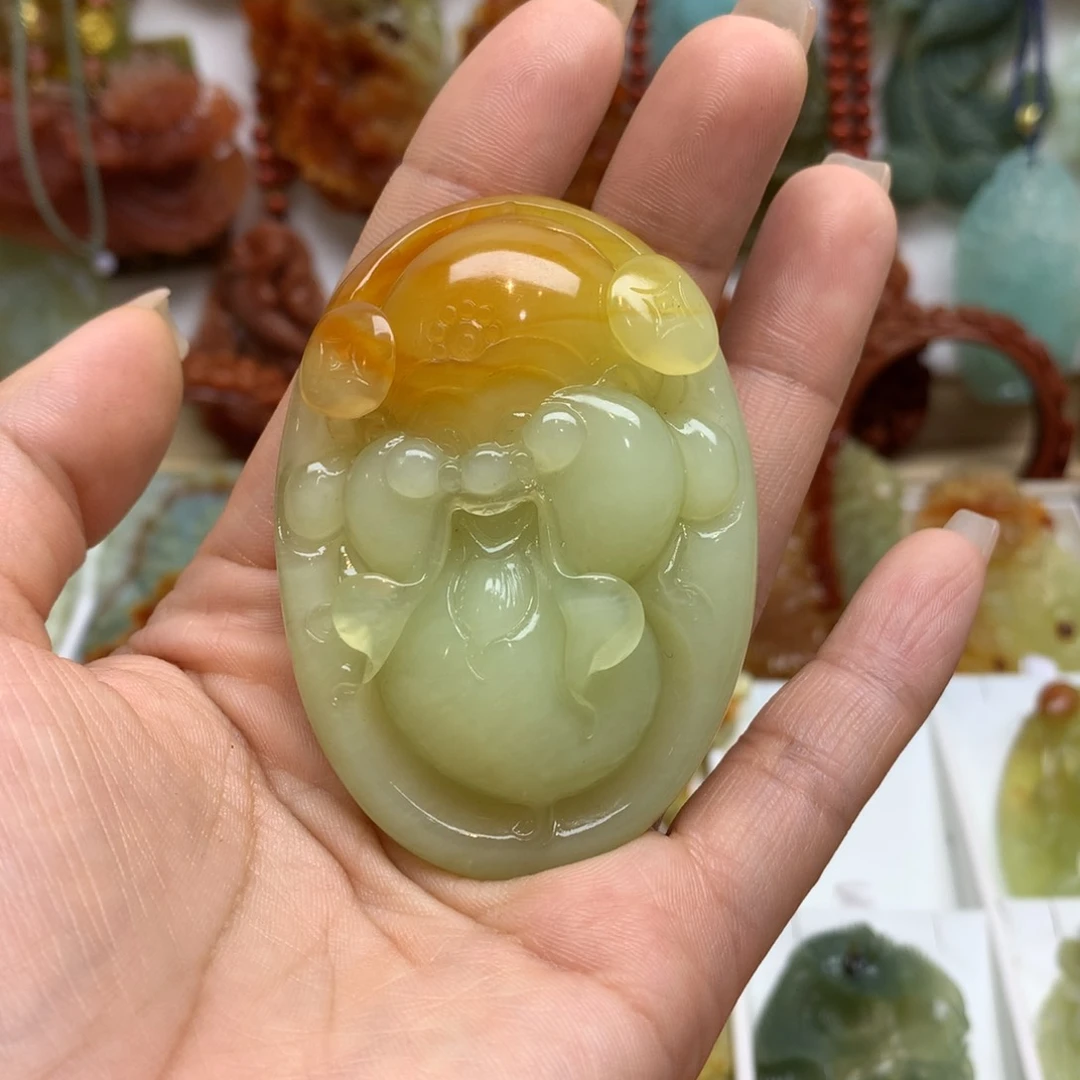 蛇纹石玉颈饰未镶嵌淡*