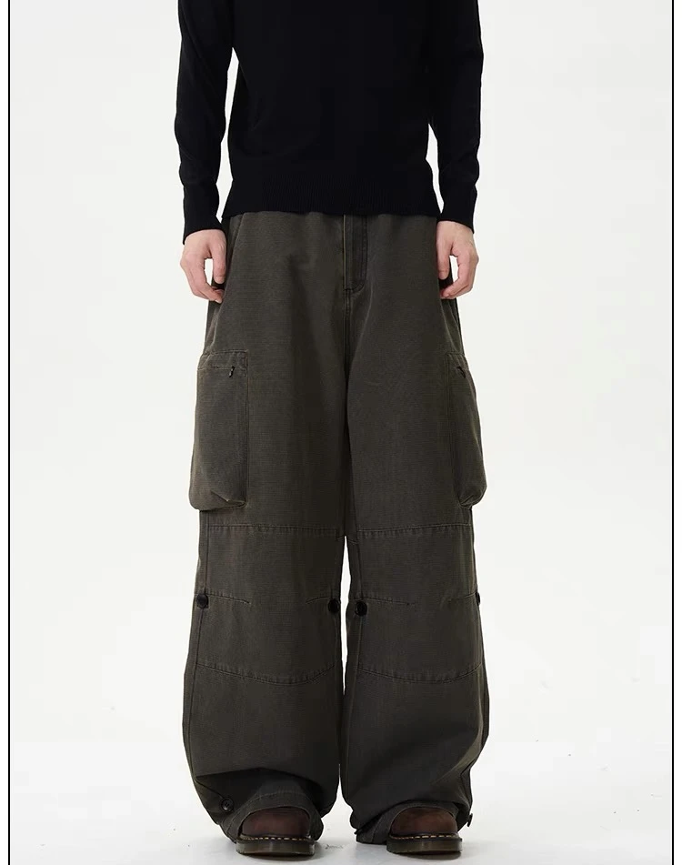 （瑕疵！介意勿拍）某保189！重磅水洗伞兵工装裤男女同款