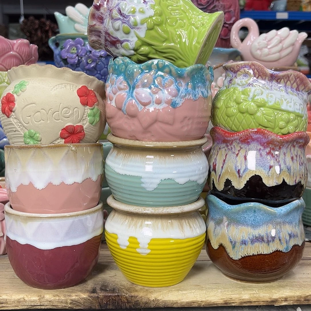 陶瓷陶瓷花盆特价上新口8-10厘米