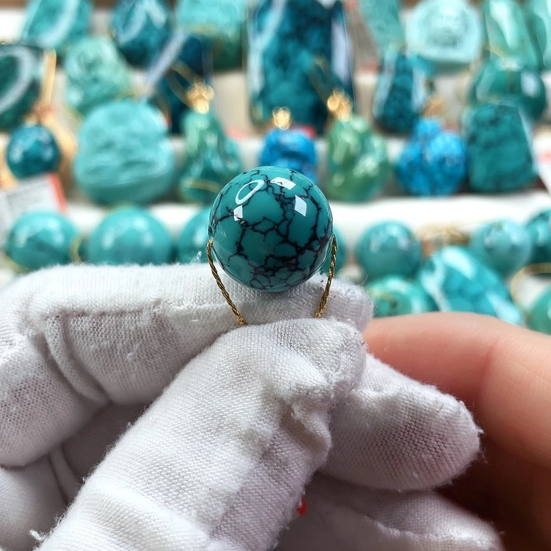 绿松石未镶嵌车挂尺寸15.8