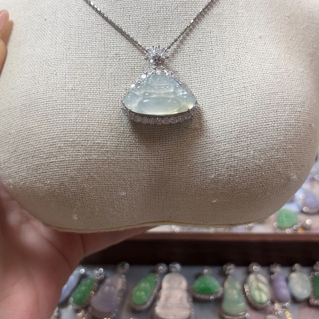 翡翠银S925镶嵌吊坠(不含链)